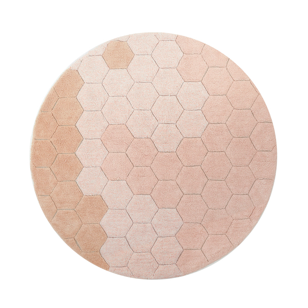 Lorena Canals - Honeycomb waschbarer Teppich | light pink/ivory/rose