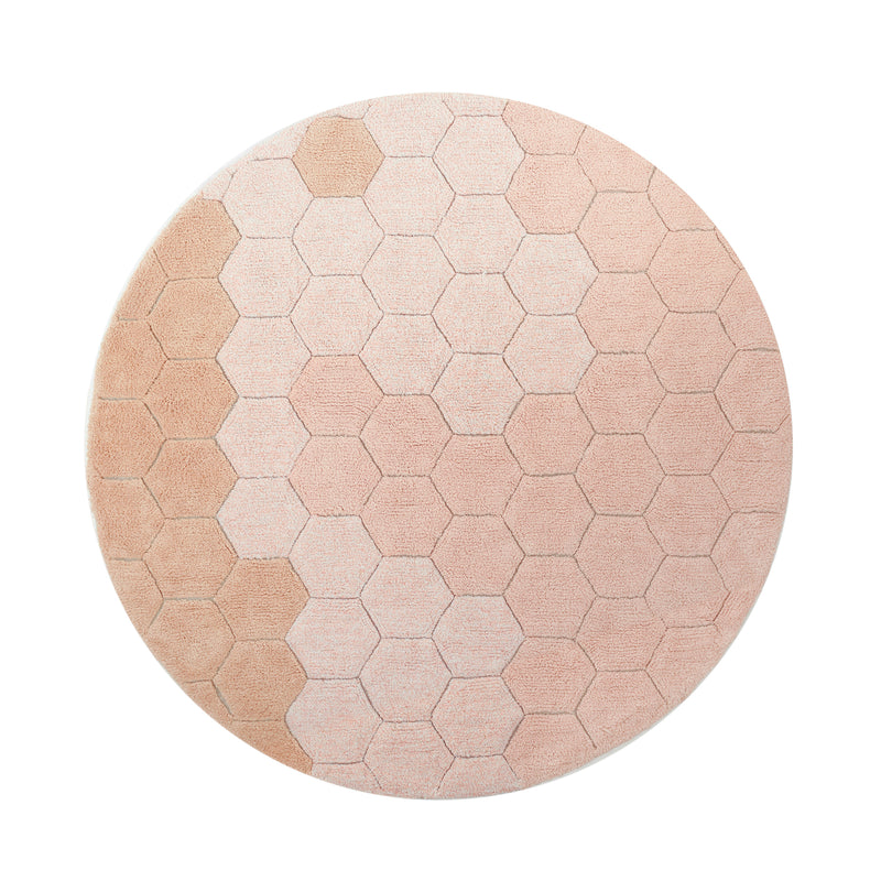 Lorena Canals - Honeycomb waschbarer Teppich | light pink/ivory/rose