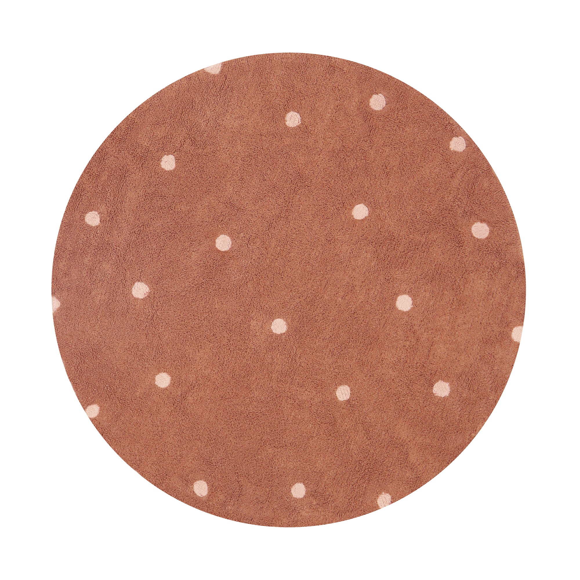 Lorena Canals - Round Dot Teppich | chestnut/rose