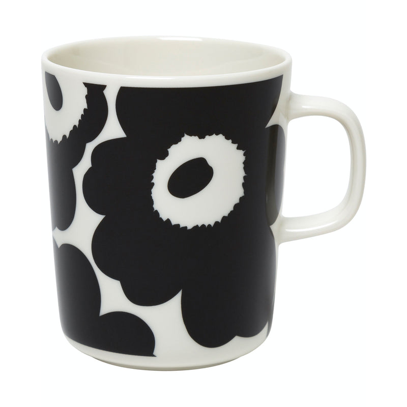 Marimekko - Oiva Unikko Becher mit Henkel | 250 ml / schwarz/weiß