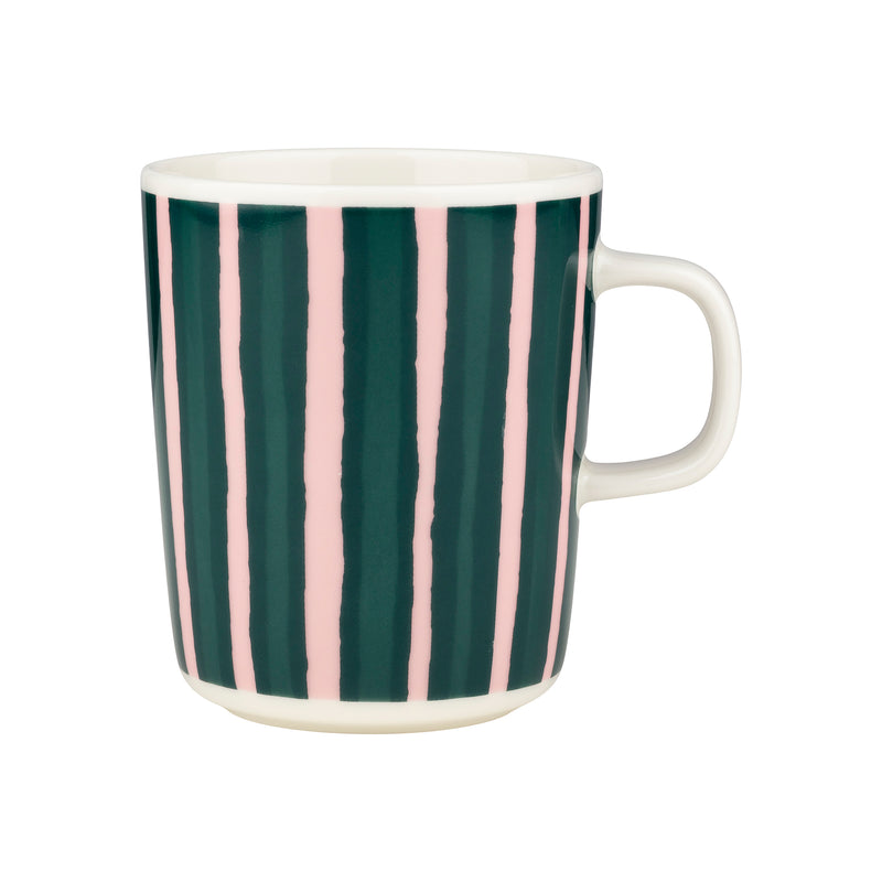 Marimekko - Oiva Piccolo Becher mit Henkel | 250 ml / white/pink/dark green
