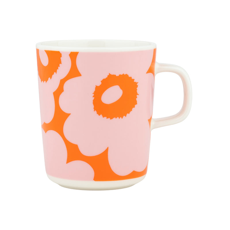 Marimekko - Oiva Unikko Becher mit Henkel | 250 ml / weiß/pink/orange
