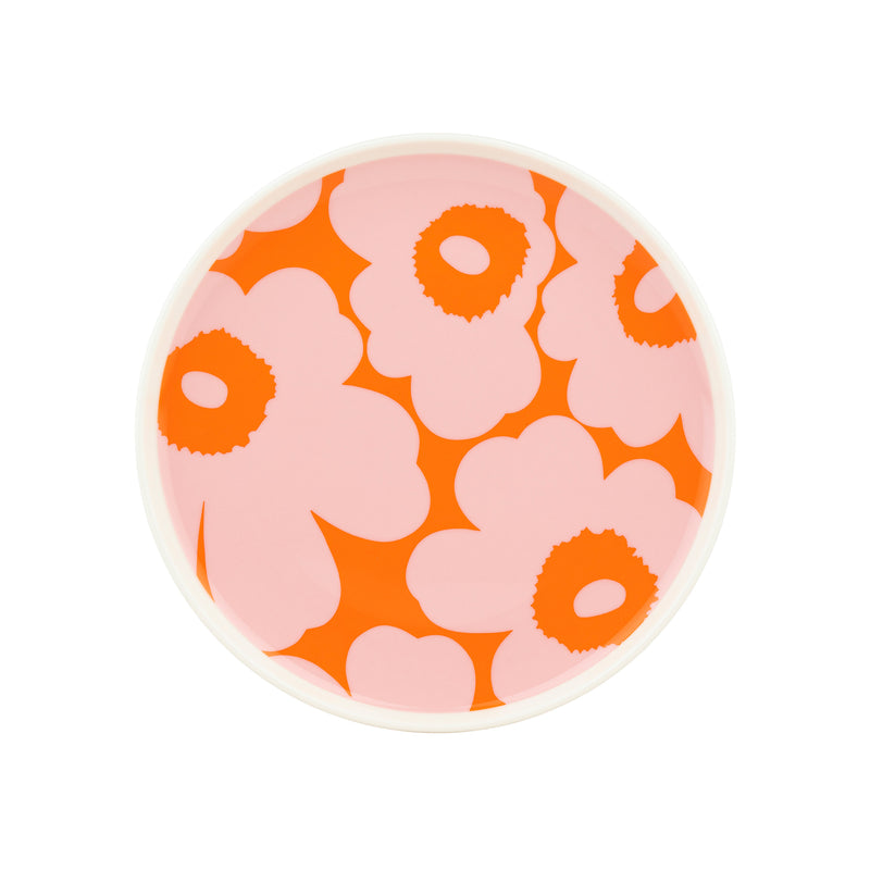 Marimekko - Oiva Unikko Teller Ø 20 cm | weiß/pink/orange