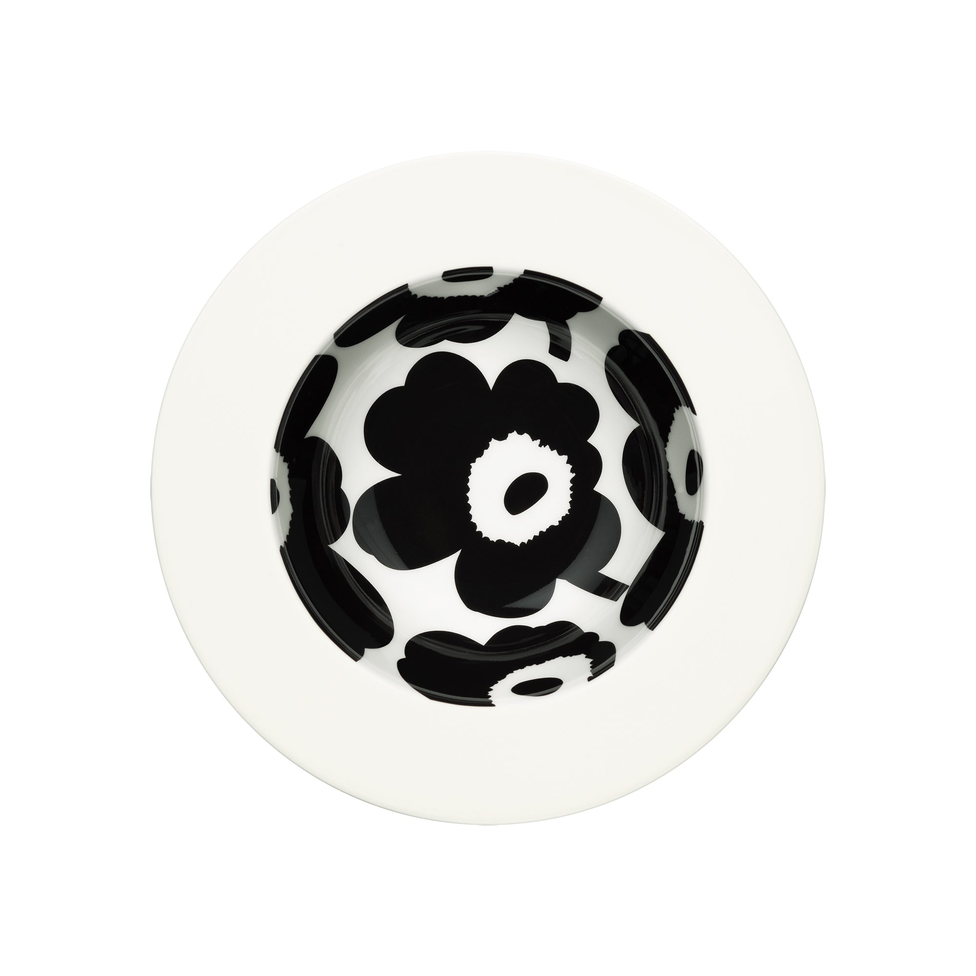 Marimekko - Oiva Unikko tiefer Teller | schwarz/weiß