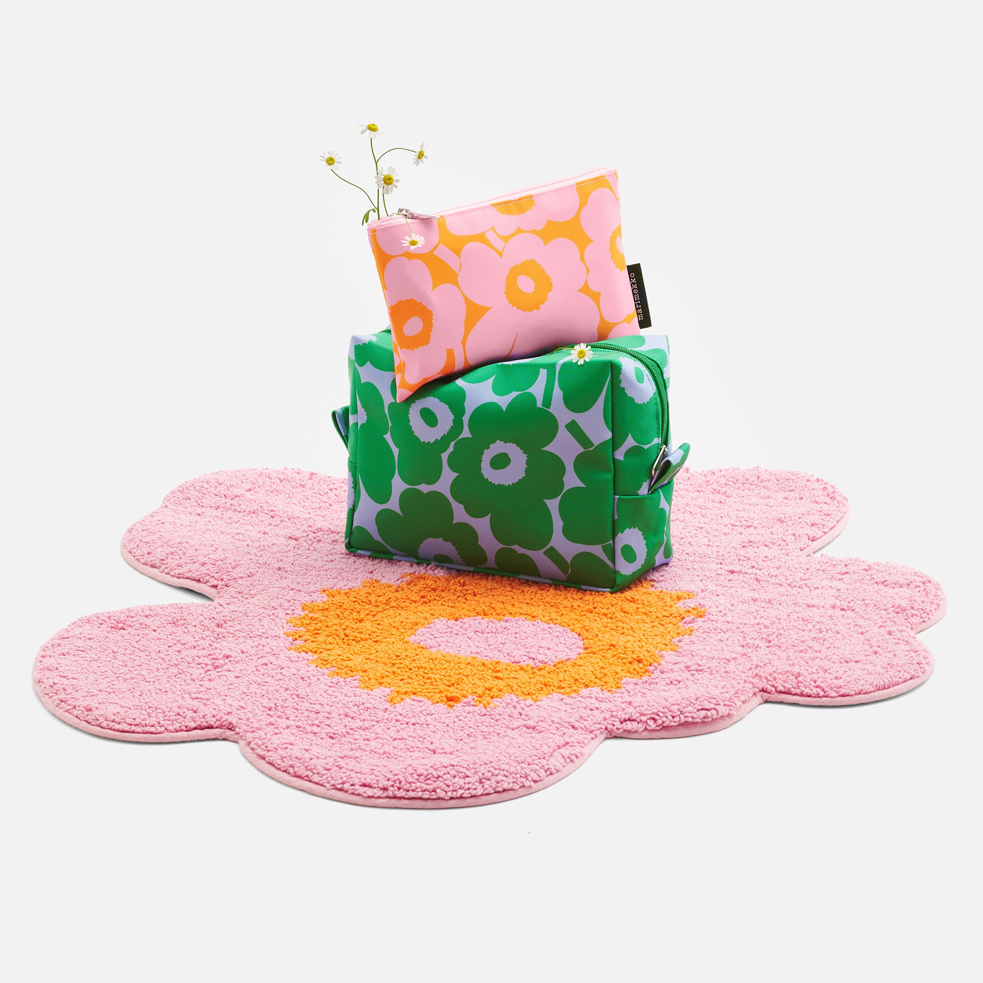 Marimekko - Unikko Badematte | pink/orange
