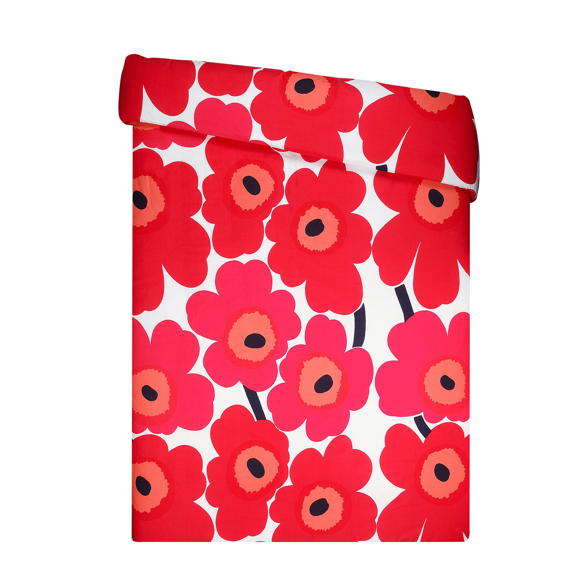 Marimekko - Unikko Deckenbezug | 150 x 210 cm / rot/weiß, 140 x 200 cm / rot/weiß