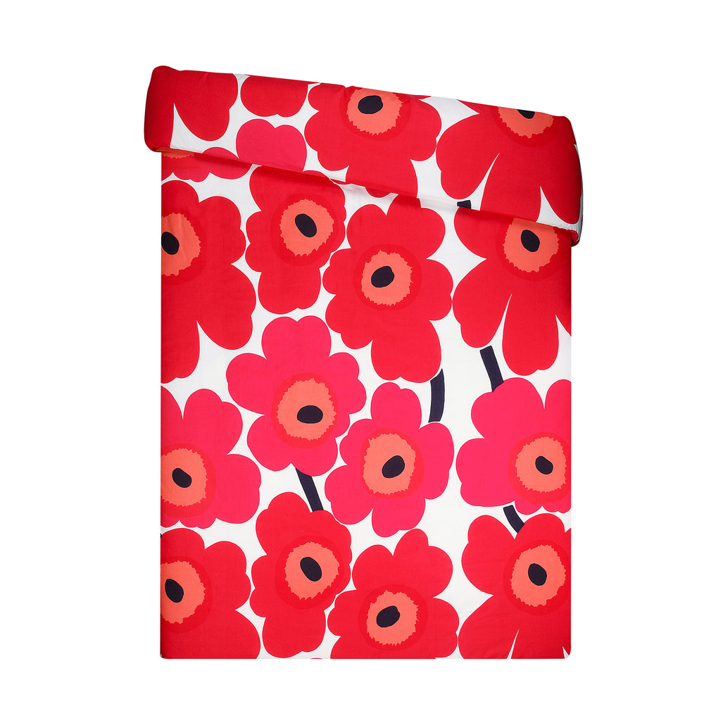 Marimekko - Unikko Deckenbezug | 150 x 210 cm / rot/weiß, 140 x 200 cm / rot/weiß