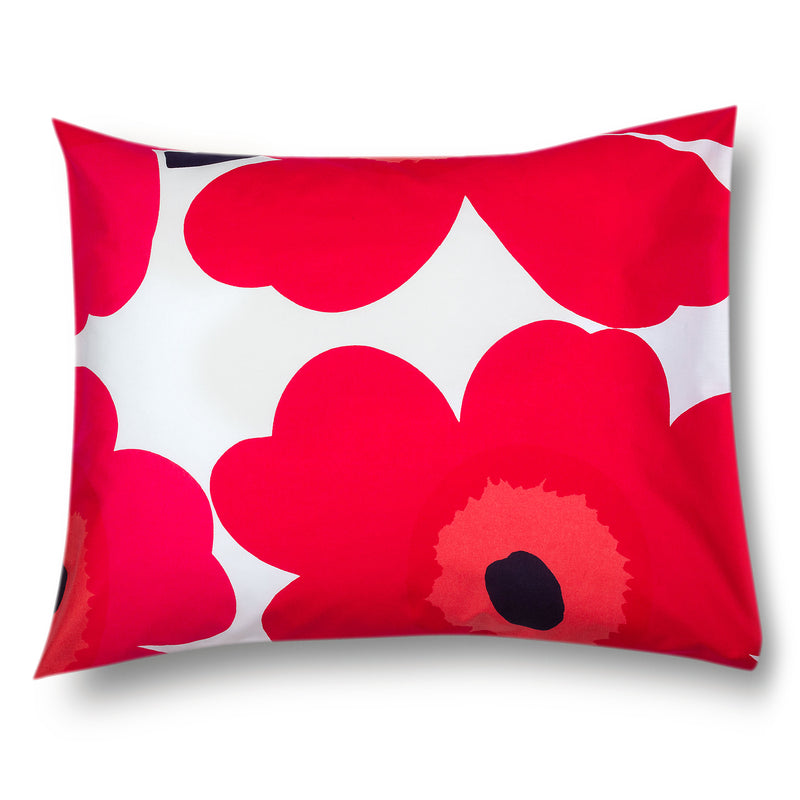 Marimekko - Unikko Kopfkissenbezug | 80 x 80 cm / rot/weiß