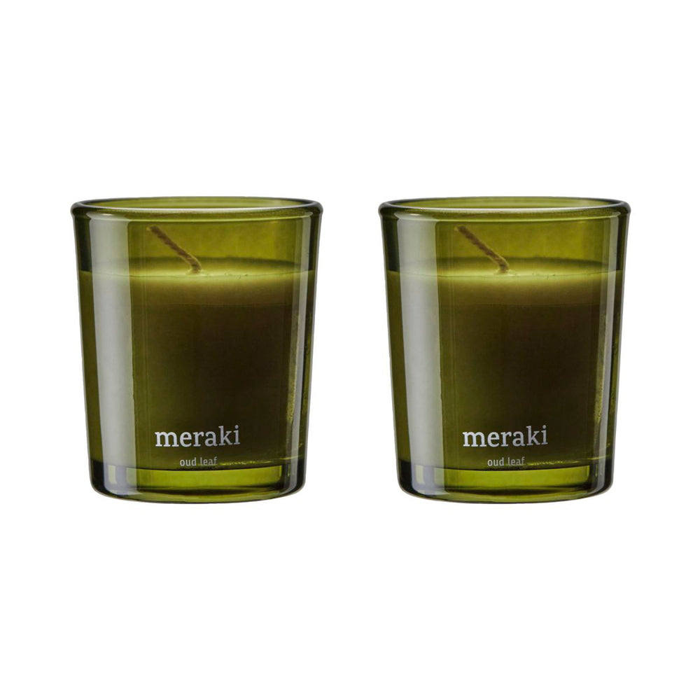 Meraki - Duftkerze | 2er-Set / Ø 6 cm / Oud leaf