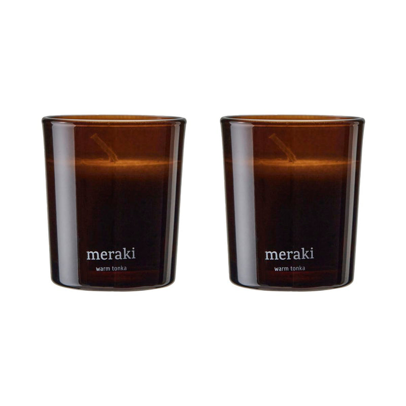 Meraki - Duftkerze | 2er-Set / Ø 6 cm / Warm tonka