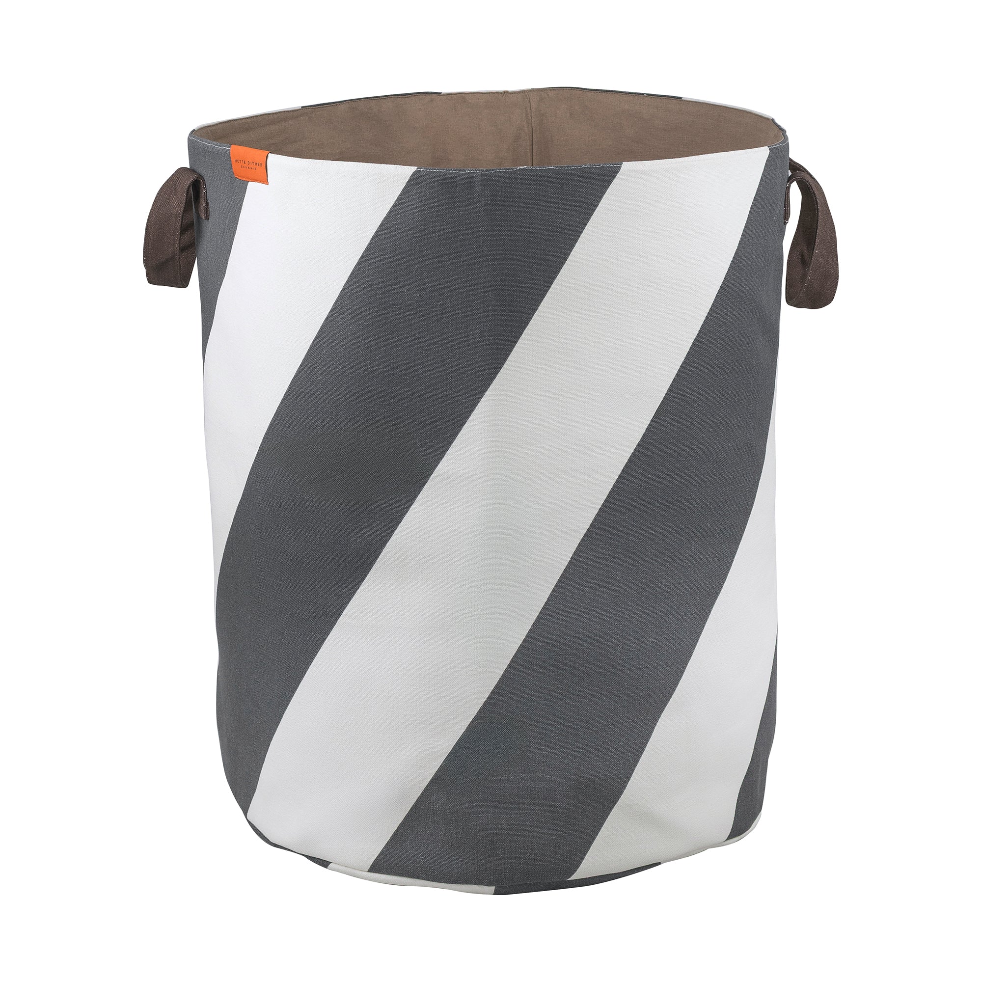 Mette Ditmer - Diagonal Wäschekorb | dunkelgrau/off-white