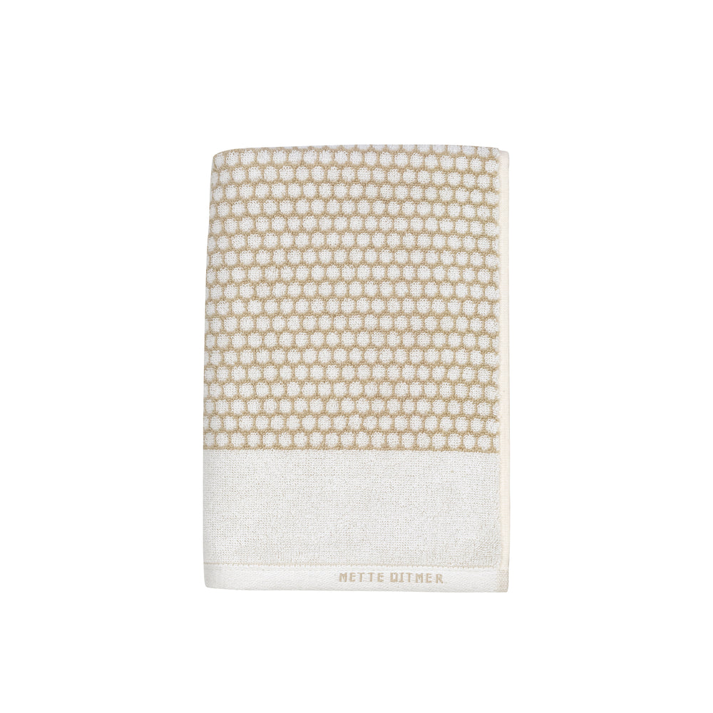 Mette Ditmer - Grid Gästehandtuch | sand/off-white