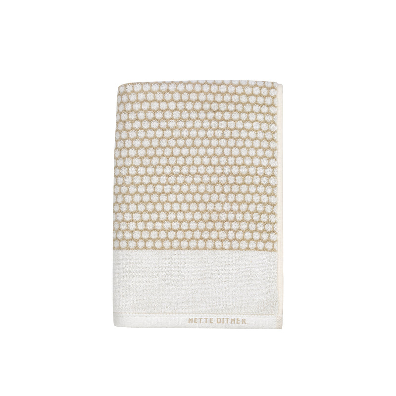 Mette Ditmer - Grid Gästehandtuch | sand/off-white