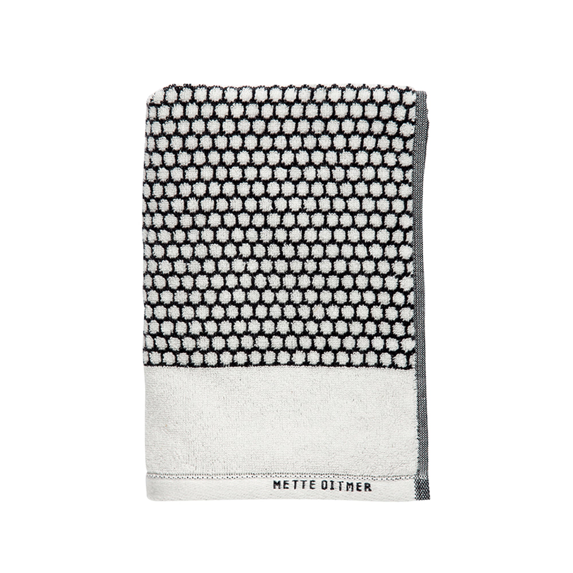 Mette Ditmer - Grid Handtuch | schwarz/off-white