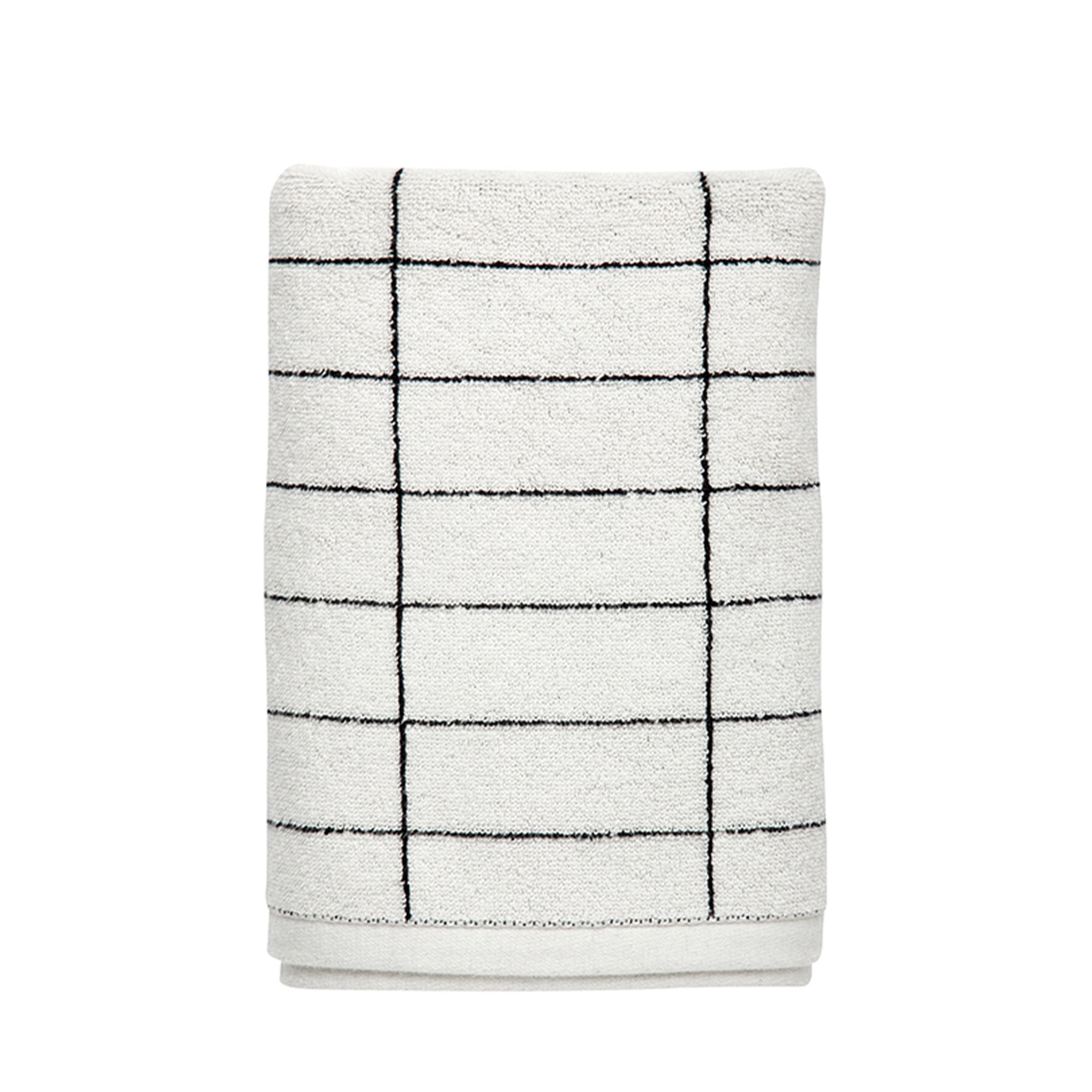 Mette Ditmer - Tile Handtuch | schwarz/off-white