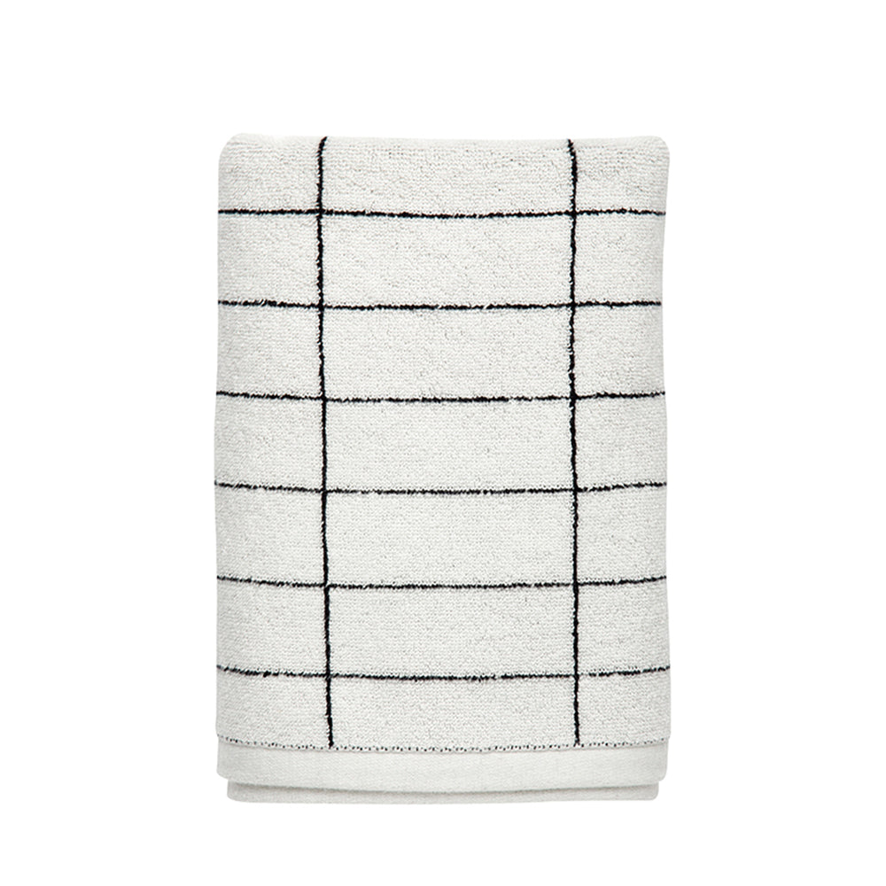 Mette Ditmer - Tile Handtuch | schwarz/off-white