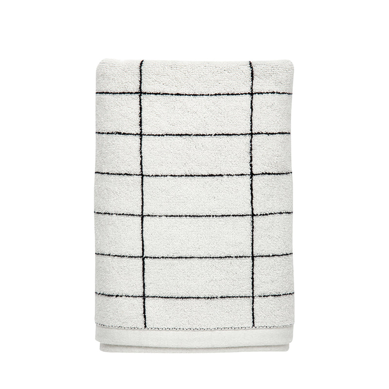 Mette Ditmer - Tile Handtuch | schwarz/off-white