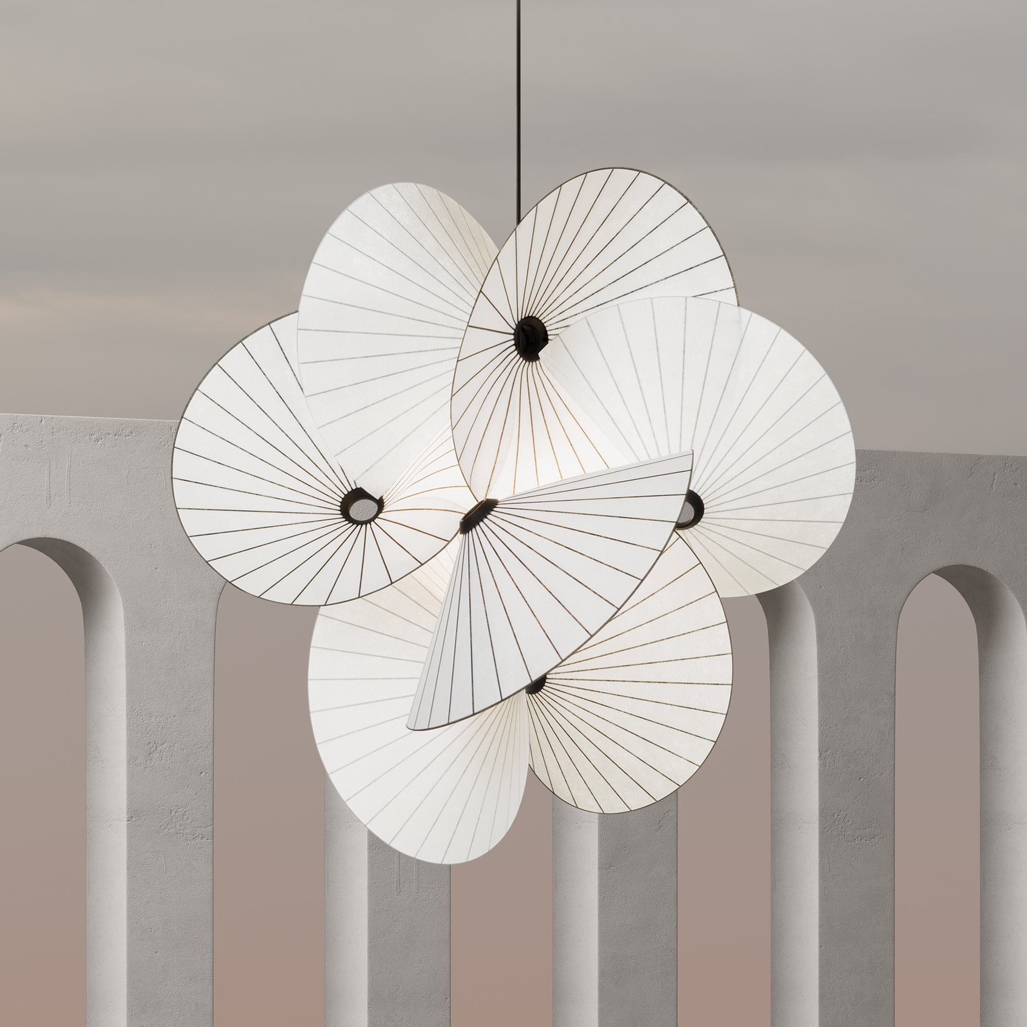 Moooi - Serpentine Pendelleuchte 8, weiß / schwarz | klein
