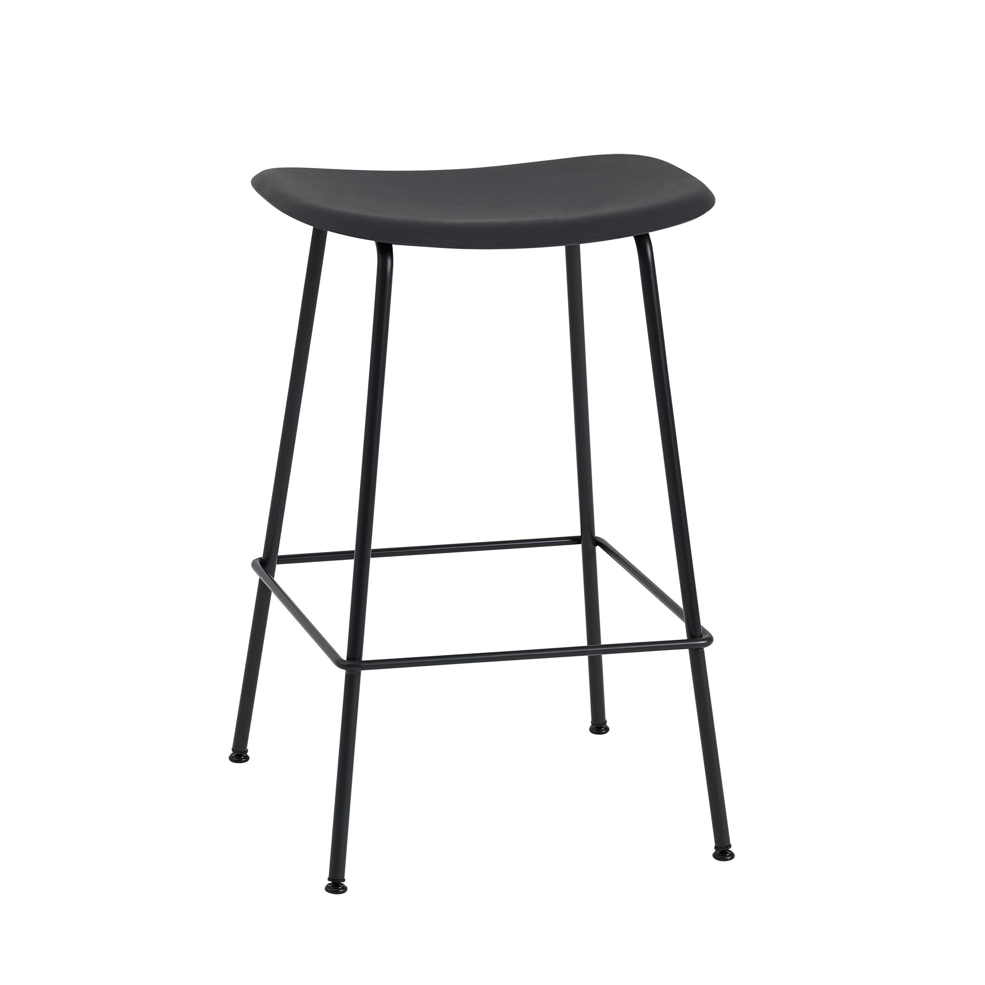Muuto - Fiber Barhocker Tube Base | ohne Bezug / ohne Rückenlehne