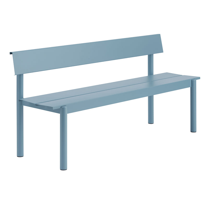 Muuto - Linear Steel Bank mit Rückenlehne | 170 cm / hellblau