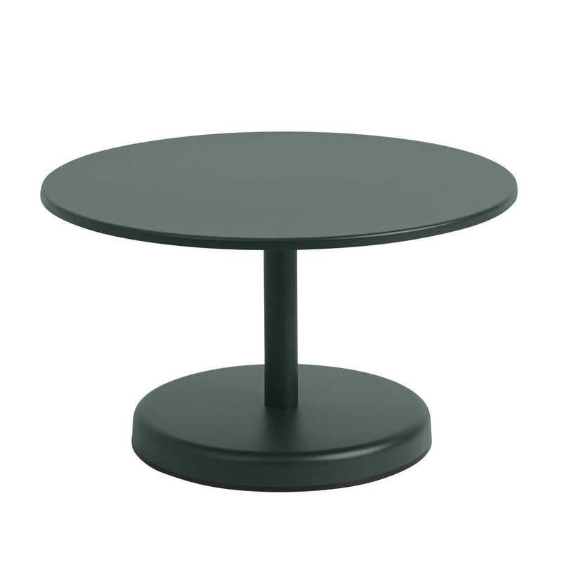 Muuto - Linear Steel Outdoor Kaffeetisch | Ø 70 x H 40 cm / dunkelgrün