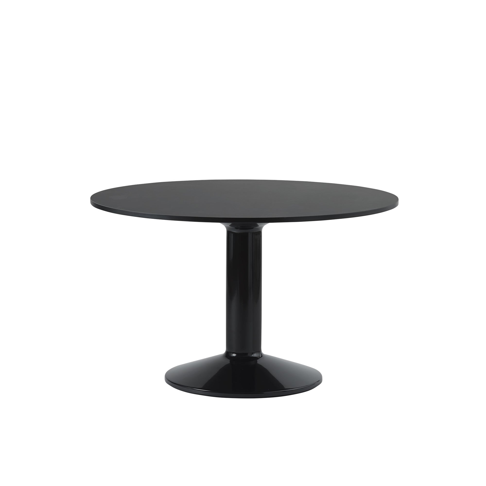 Muuto - Midst Esstisch | Ø 120 cm / Linoleum schwarz/schwarz