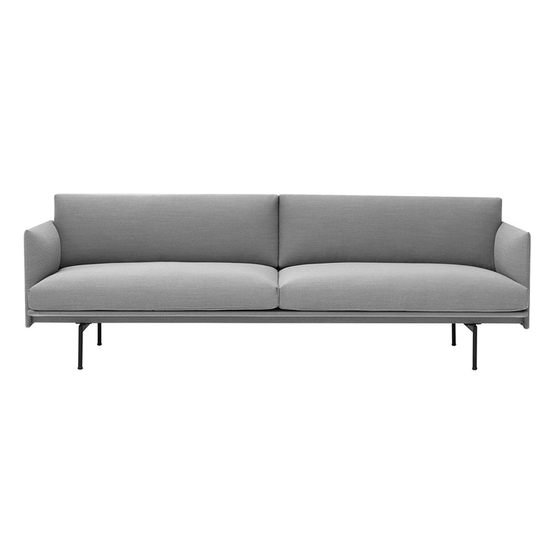 Muuto - Outline Sofa 3-Sitzer | Fiord grau (151) / schwarz