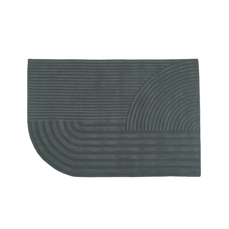 Muuto - Relevo Teppich | 170 x 240 cm / dunkelgrün