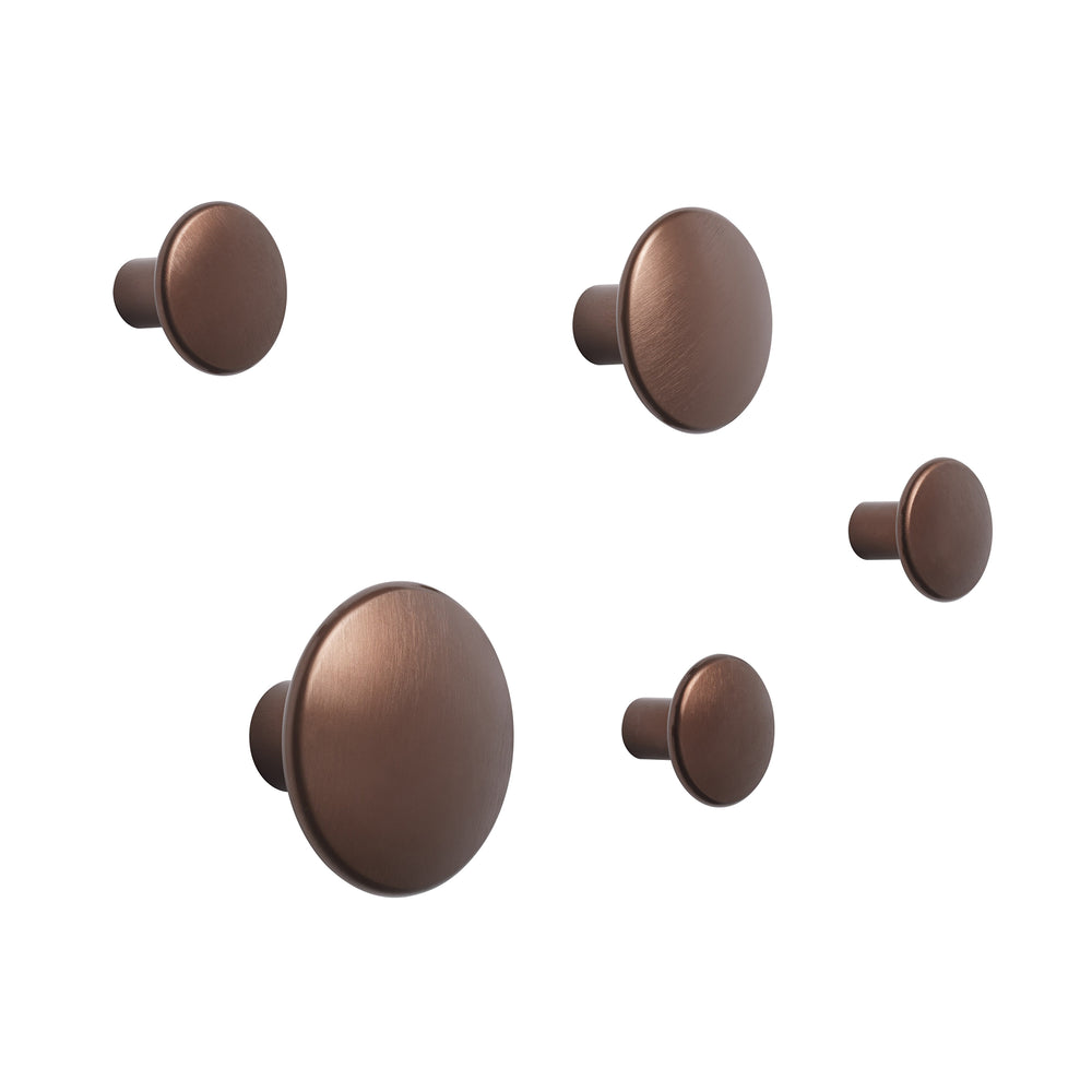 Muuto - Wandhaken "The Dots Metal" 5er-Set | umber