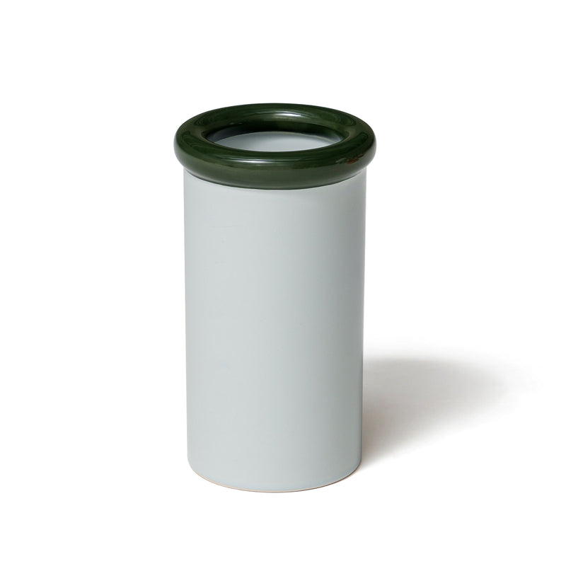 NINE - ROD Vase | dunkelgrün/hellblau