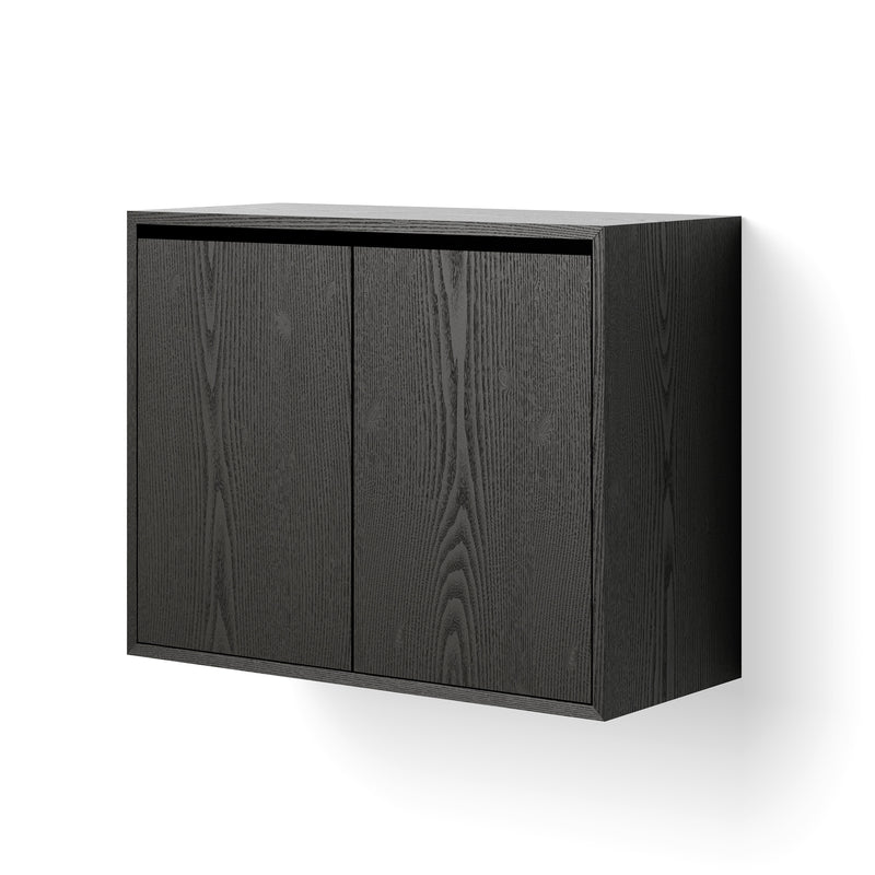 New Works - Hängeschrank mit Türen | Esche schwarz / hoch