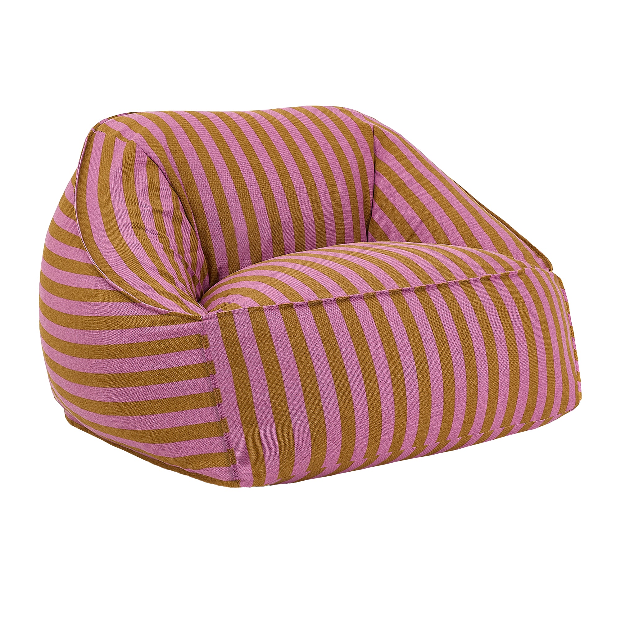 Nobodinoz - Ziggy Armchair Sitzsack (für Erwachsene) | pink curry stripes