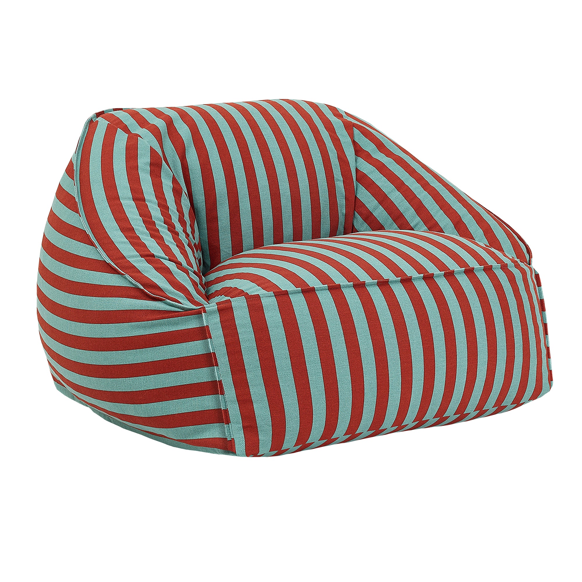 Nobodinoz - Ziggy Armchair Sitzsack (für Erwachsene) | red teal green stripes