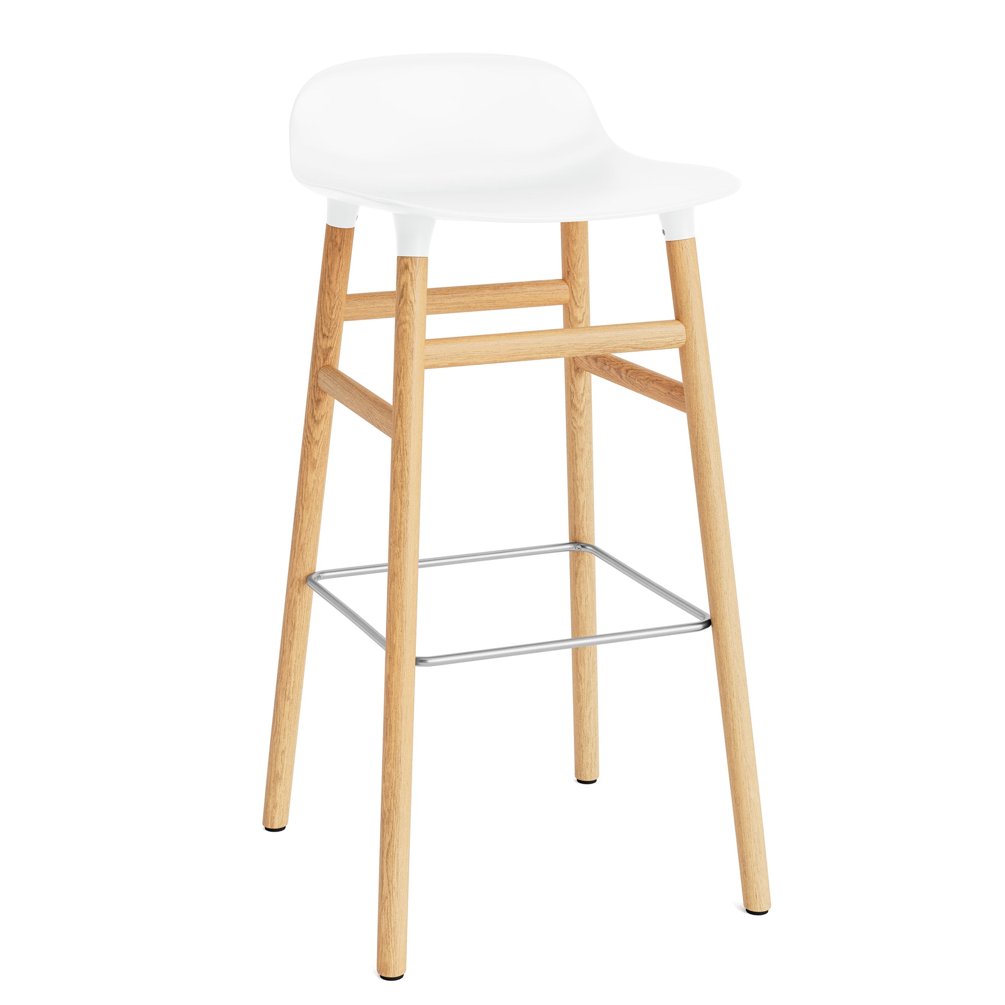 Normann Copenhagen - Form Barhocker 65 (Holz) | 75 cm / weiß / Eiche
