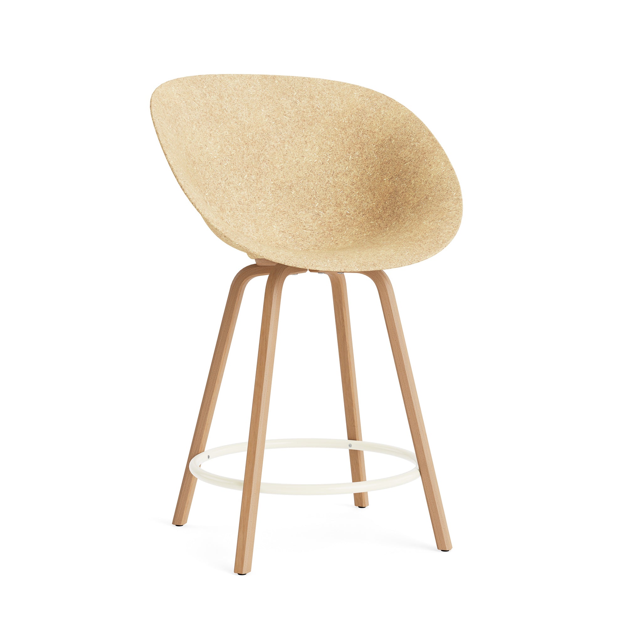 Normann Copenhagen - Mat Barstuhl mit Armlehnen | Fußstütze cream / H 65 cm / hemp
