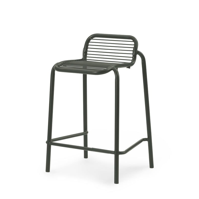 Normann Copenhagen - Vig Outdoor Barstuhl | ohne Polster / H 65 cm / dunkelgrün