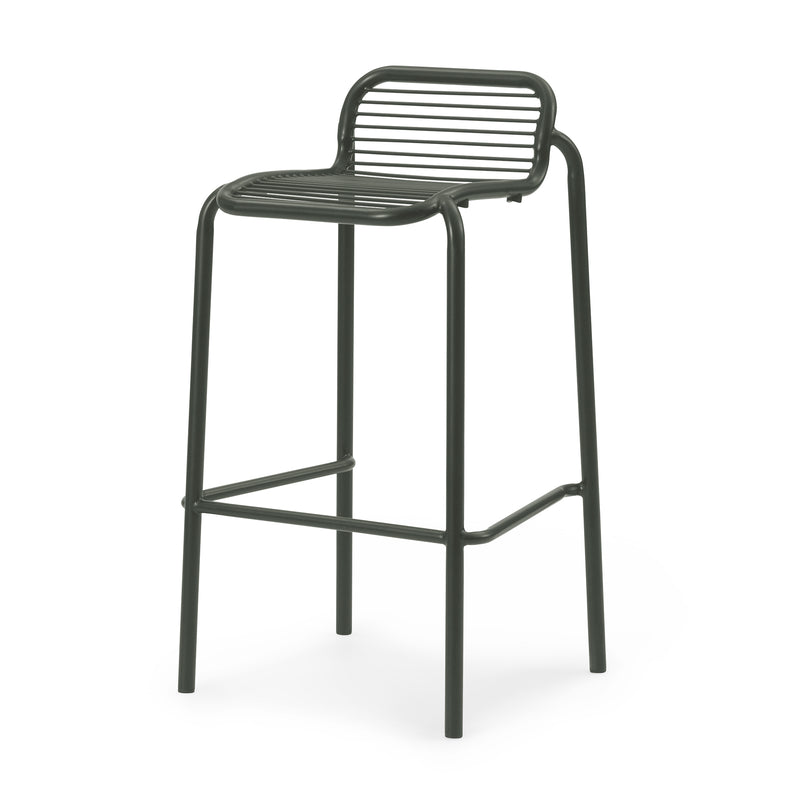 Normann Copenhagen - Vig Outdoor Barstuhl | ohne Polster / H 75 cm / dunkelgrün