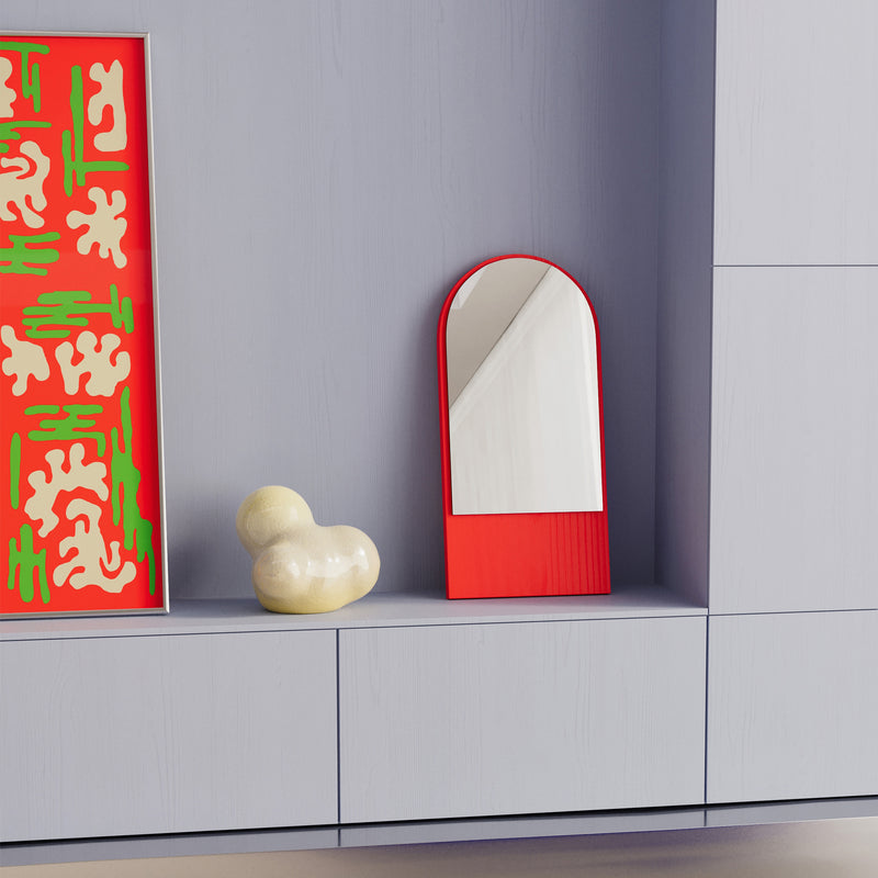 OUT Objekte unserer Tage - Friedrich Mini Spiegel | leuchtrot
