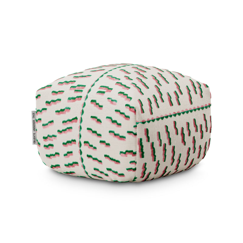 OUT Objekte unserer Tage - Sander Pouf Mini | Tiger Beat Col. 005 (rosa/grün)