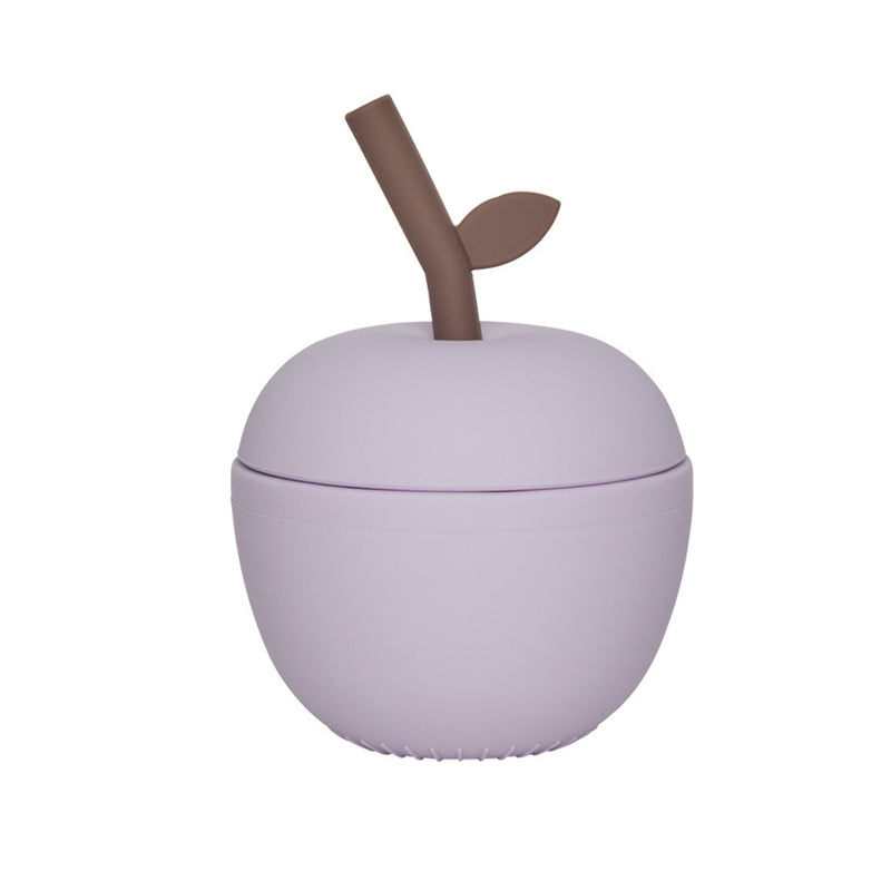 OYOY Mini - Apfel Becher mit Strohhalm | lavender