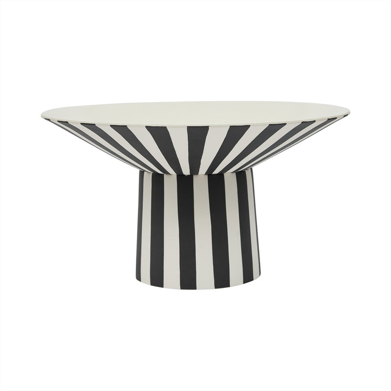 OYOY - Toppu Centerpiece Dekoschale mit Fuß | Ø 30 x H 17 cm / schwarz/weiß