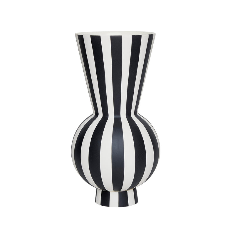 OYOY - Toppu Vase | Ø 14,5 x H 28 cm / weiß/schwarz