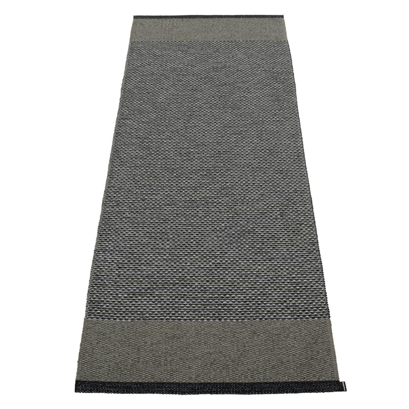 Pappelina - Edit Teppich | 70 x 200 cm / black / charcoal/granit metallic