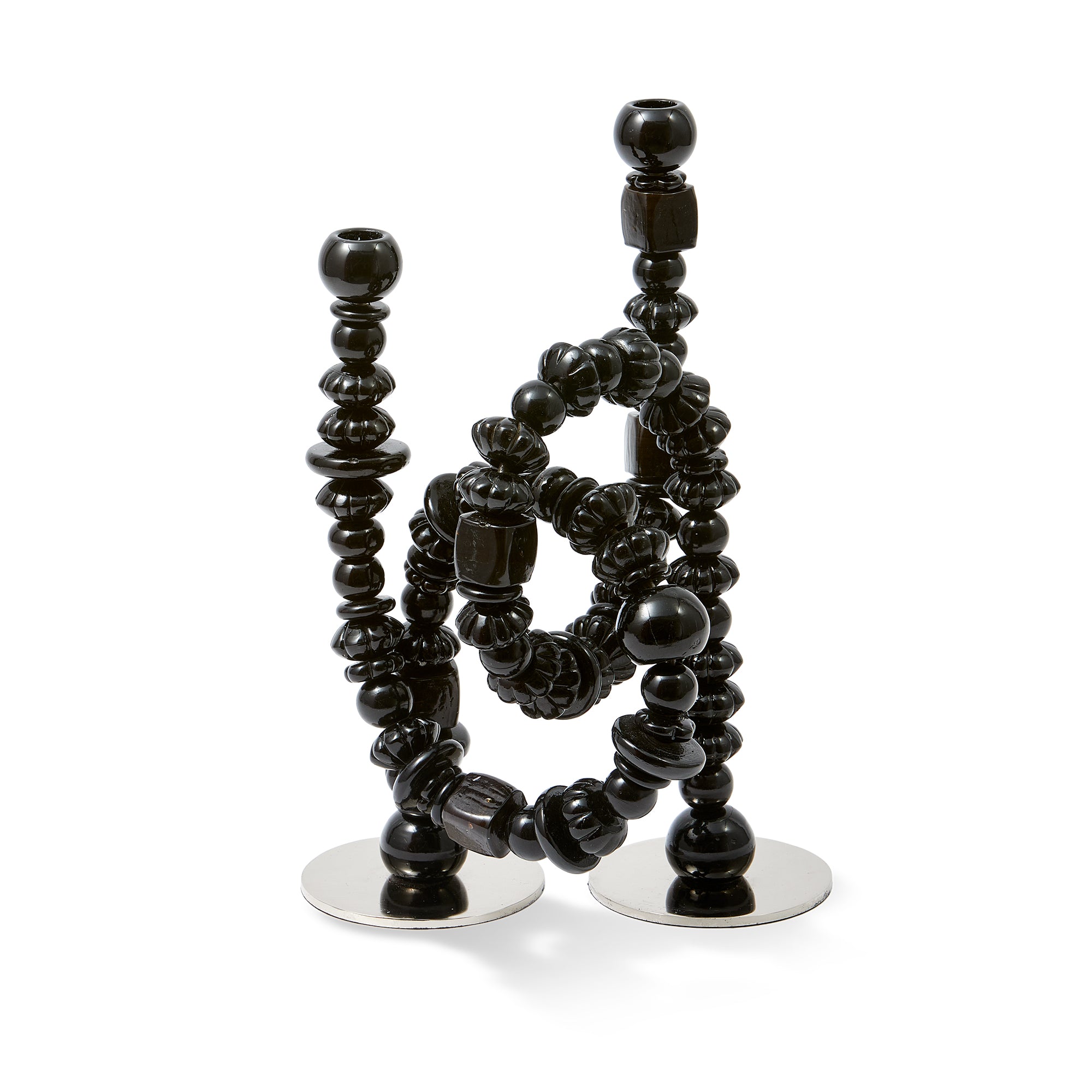 POLSPOTTEN - Beads Kerzenhalter | schwarz