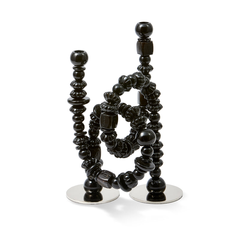 POLSPOTTEN - Beads Kerzenhalter | schwarz