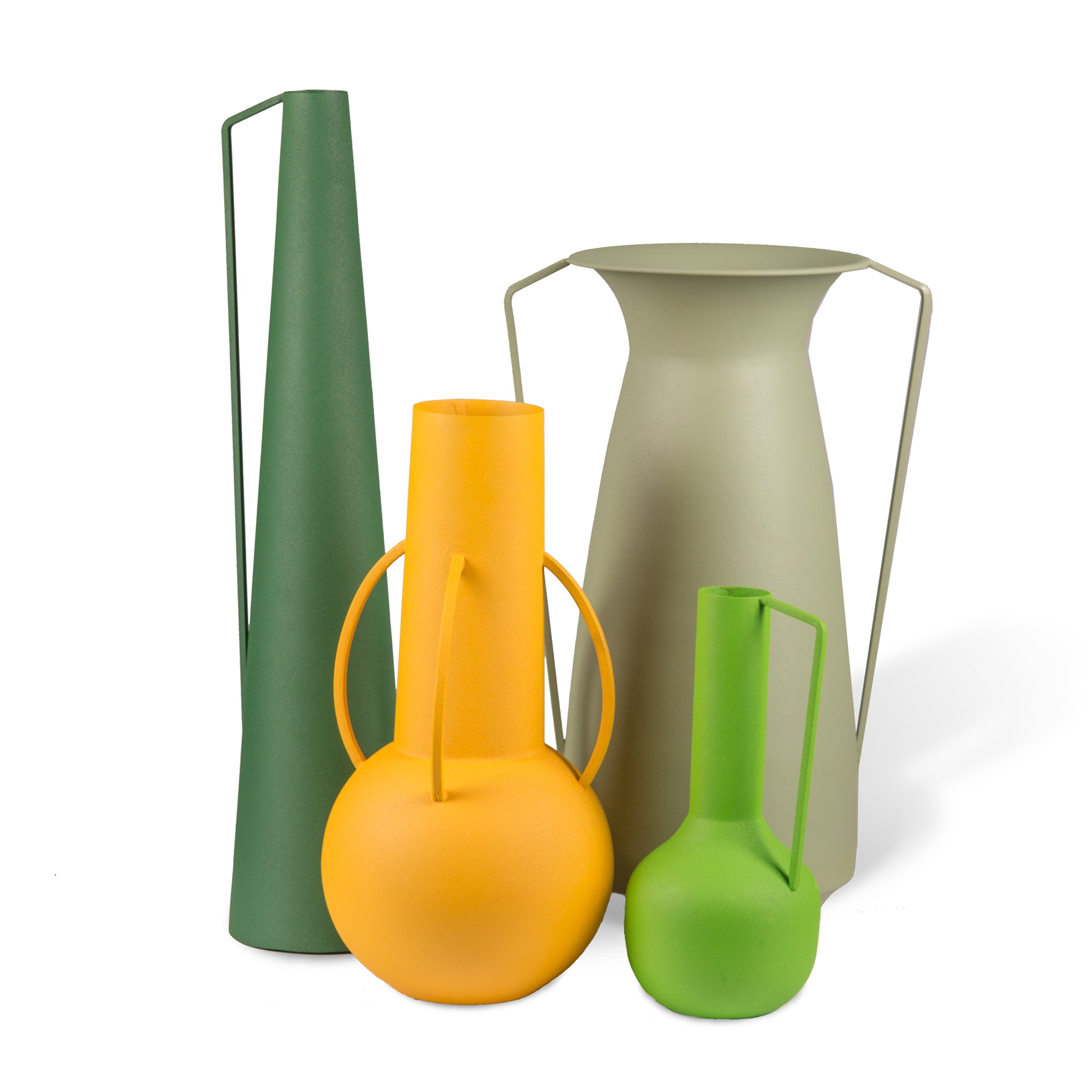 POLSPOTTEN - Roman Vase | 4er-Set / mattgrün