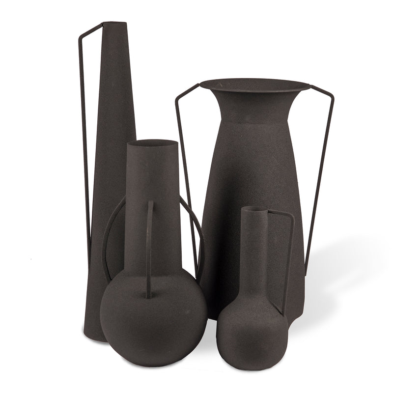 POLSPOTTEN - Roman Vase | 4er-Set / mattschwarz