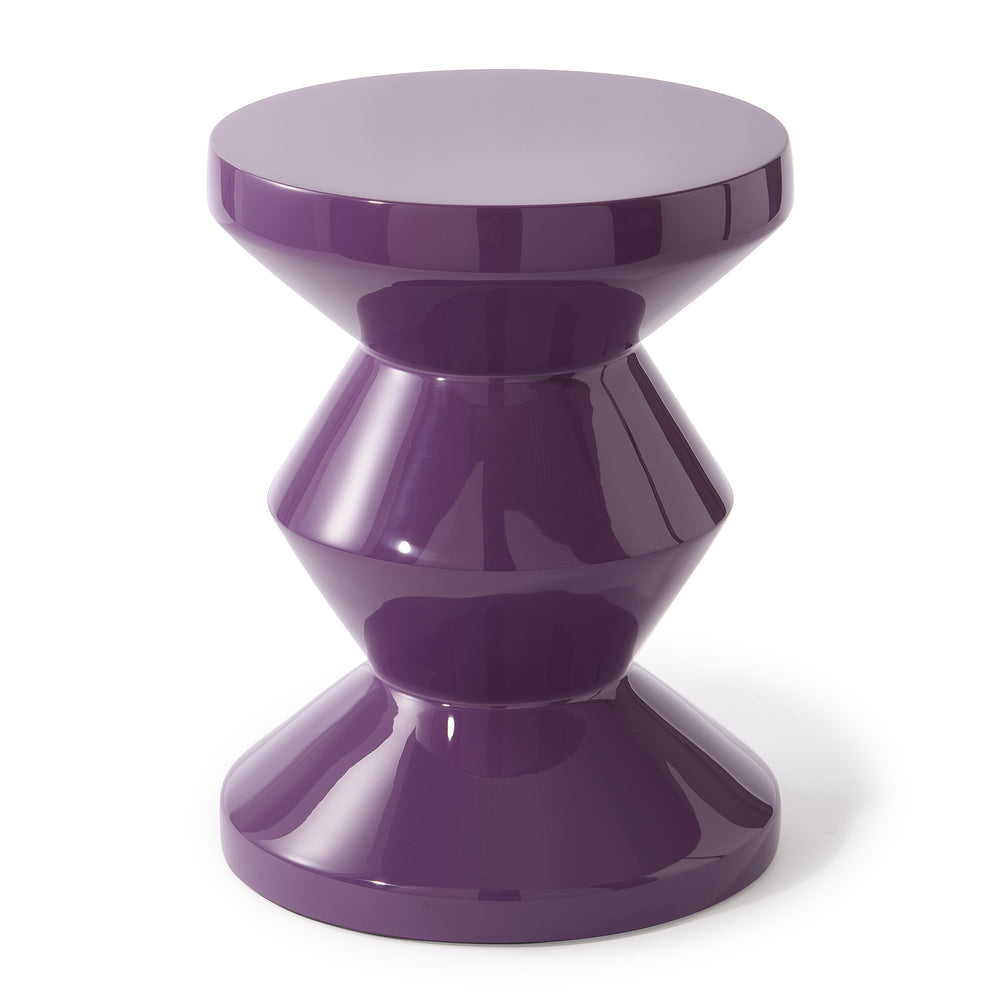 POLSPOTTEN - Zig Zag Hocker | Synthetisches Material / dunkelviolett