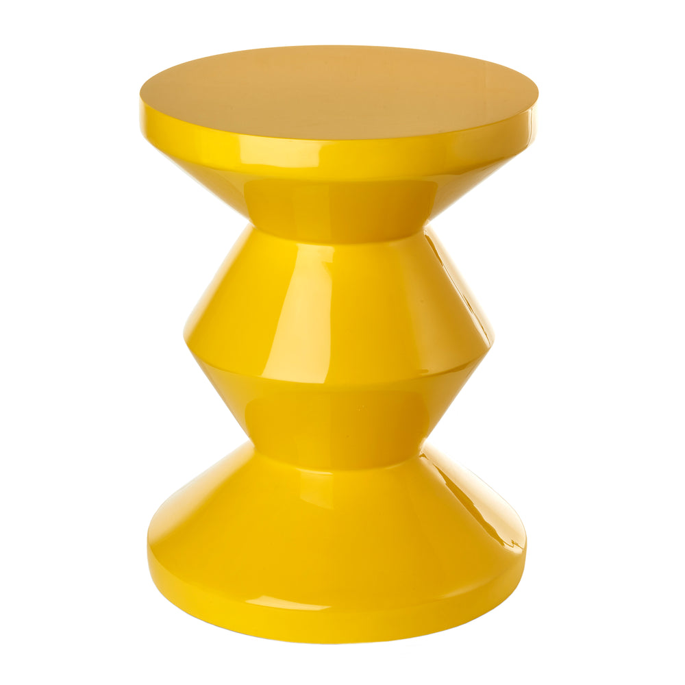 POLSPOTTEN - Zig Zag Hocker | Synthetisches Material / gelb