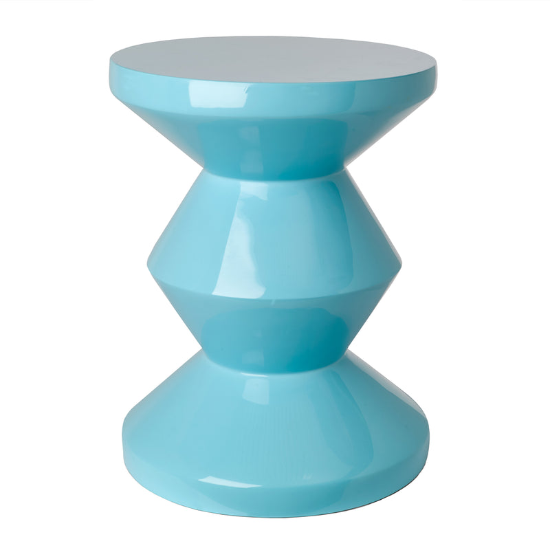 POLSPOTTEN - Zig Zag Hocker | Synthetisches Material / hellblau